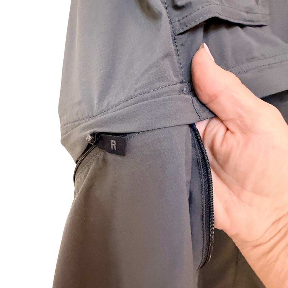 Columbia Dark Gray Cargo Nylon Mid Rise Hiking Zip Off Pants Shorts Women Sz 10 - Picture 9 of 14